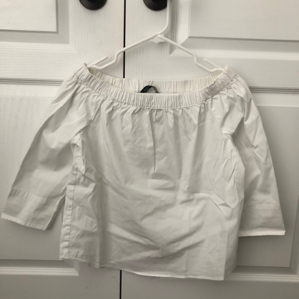 Off the shoulder white blouse